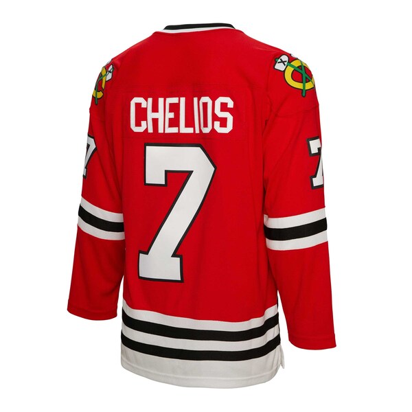 Chris Chelios Chicago Blackhawks Alternate Captain Patch 1991/92 Blue Line Player Jersey - Red - Image 3