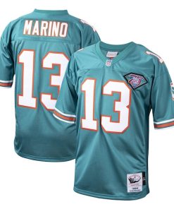 Alternative view of Dan Marino Miami Dolphins 1994 Authentic Throwback Retired Player Jersey - Aqua/White