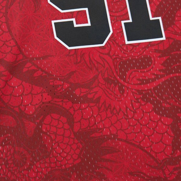 Dennis Rodman Chicago Bulls 1997/98 Hardwood Classics Asian Heritage 6.0 Swingman Throwback Player Jersey - Red - Image 6