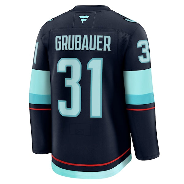 Philipp Grubauer Seattle Kraken Home Premium Jersey - Deep Sea Blue - Image 3