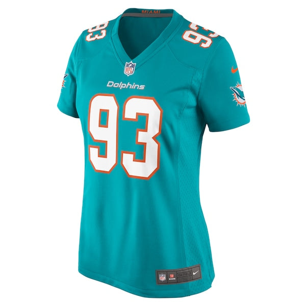 Calais Campbell Miami Dolphins Nike Women's Game Jersey - Aqua - Image 2