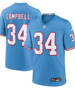 Earl Campbell Tennessee Titans Nike Oilers Throwback Retired Player Game Jersey - Light Blue