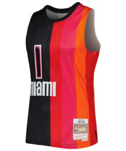 Alternative view of Chris Bosh Miami Heat Hardwood Classics 2011/12 Split Swingman Jersey - Black/Red