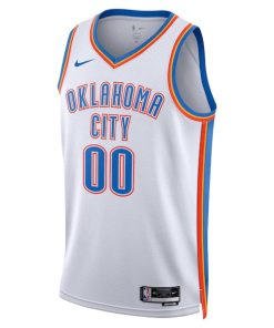Alternative view of Oklahoma City Thunder Nike Unisex Swingman Custom Jersey White - Association Edition