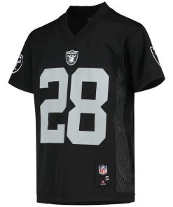 Alternative view of Josh Jacobs Las Vegas Raiders Youth Replica Player Jersey - Black