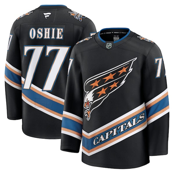 TJ Oshie Washington Capitals Alternate 50th Anniversary Premium Jersey - Black/Red - Image 2