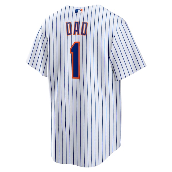 New York Mets Nike #1 Dad Home Replica Jersey - White - Image 3