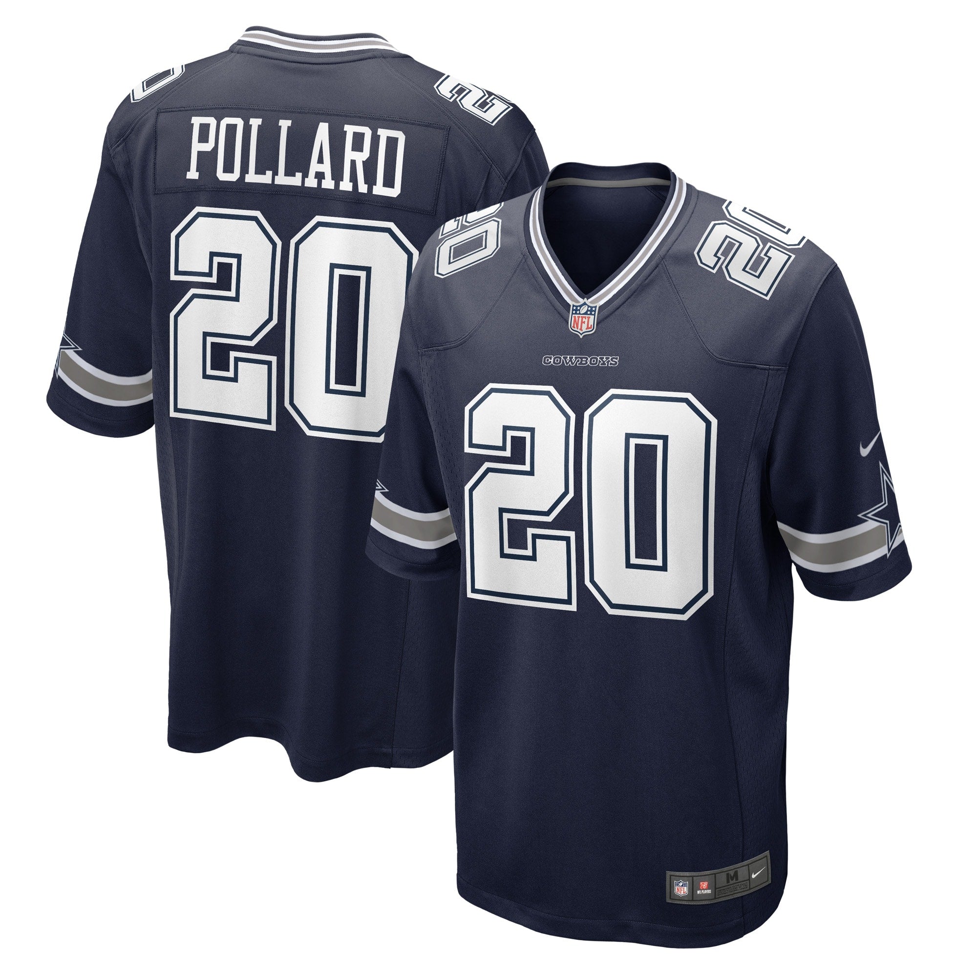 Tony Pollard Dallas Cowboys Nike Game Player Jersey - White/Navy - Image 6