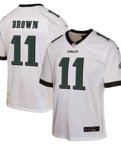 Alternative view of A.J. Brown Philadelphia Eagles Nike Youth Game Jersey - White/Green