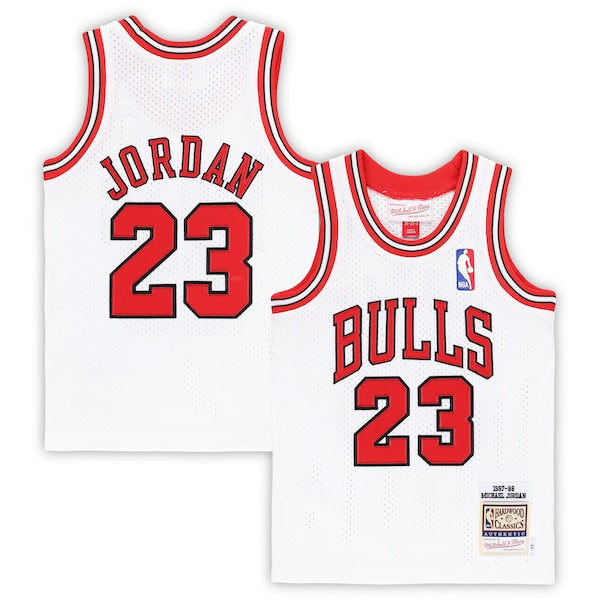 Michael Jordan Chicago Bulls Toddler 1997/98 Hardwood Classics Authentic Jersey - White/Black/Red - Image 2