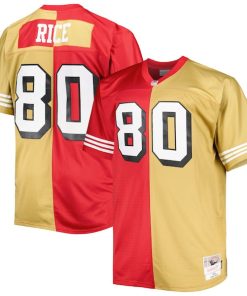 Jerry Rice San Francisco 49ers Big & Tall Split Legacy Retired Player Replica Jersey - Scarlet/Gold