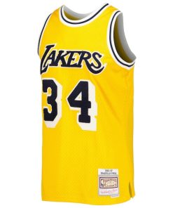 Alternative view of Shaquille O'Neal Los Angeles Lakers 1996/97 Hardwood Classics Off-Court Swingman Jersey - Yellow