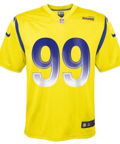 Alternative view of Aaron Donald Los Angeles Rams Nike Youth Inverted Game Jersey - Gold
