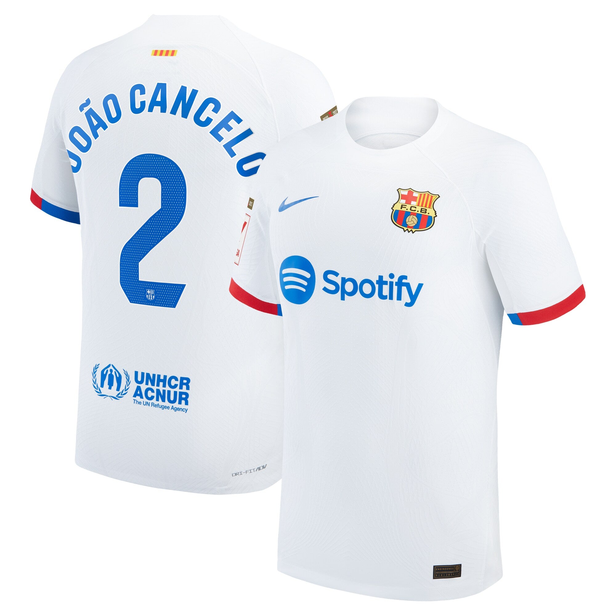 Joao Cancelo Barcelona Nike 2023/24 Third Authentic Jersey - Aqua/Royal/White - Image 6