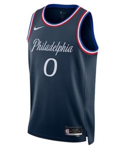 Alternative view of Tyrese Maxey Philadelphia 76ers Nike Unisex 2025/26 Swingman Jersey - Navy - City Edition