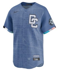 Alternative view of CJ Abrams Washington Nationals Nike 2025 City Connect Limited Jersey - Blue