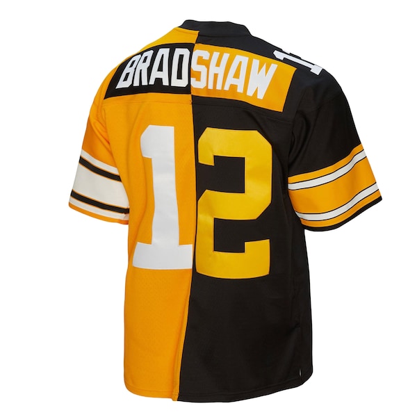 Terry Bradshaw Pittsburgh Steelers 1976 Split Legacy Replica Jersey - Black/Gold - Image 3