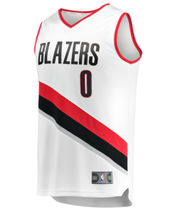 Alternative view of Damian Lillard Portland Trail Blazers  Youth Fast Break Replica Jersey - White - Association Edition