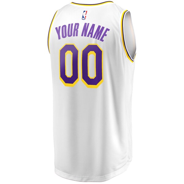 Los Angeles Lakers Youth Fast Break Replica Custom Jersey - Association Edition - White - Image 3