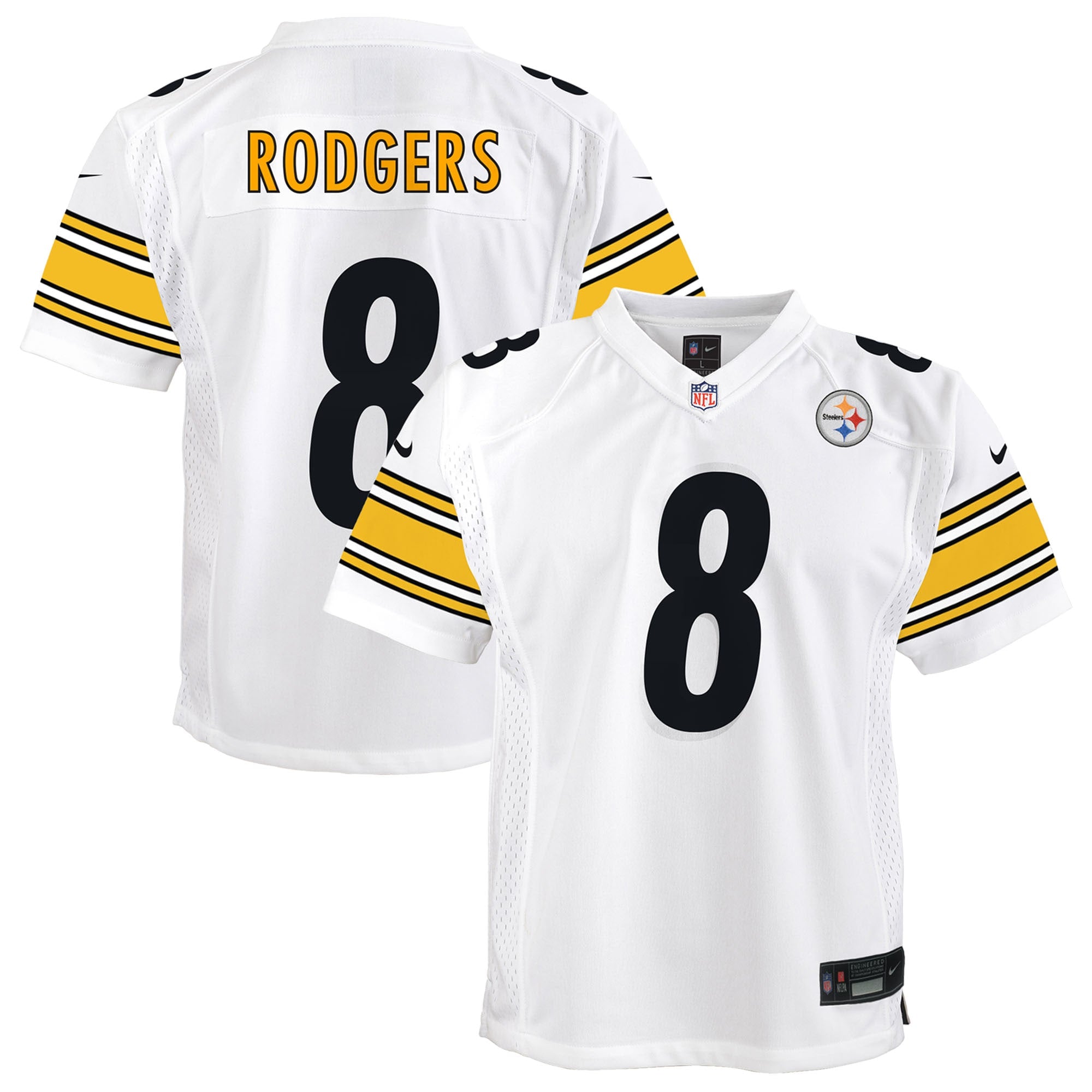 Aaron Rodgers Pittsburgh Steelers Nike Youth Game Jersey - Black/White - Image 5