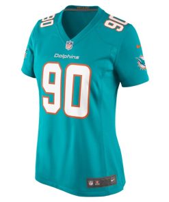Alternative view of Da'Shawn Hand Miami Dolphins Nike Women's  Game Jersey -  Aqua