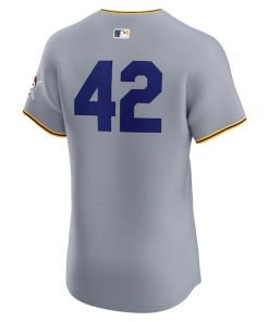 Alternative view of Pittsburgh Pirates Nike Road 2024 Jackie Robinson Day Elite Jersey - Gray
