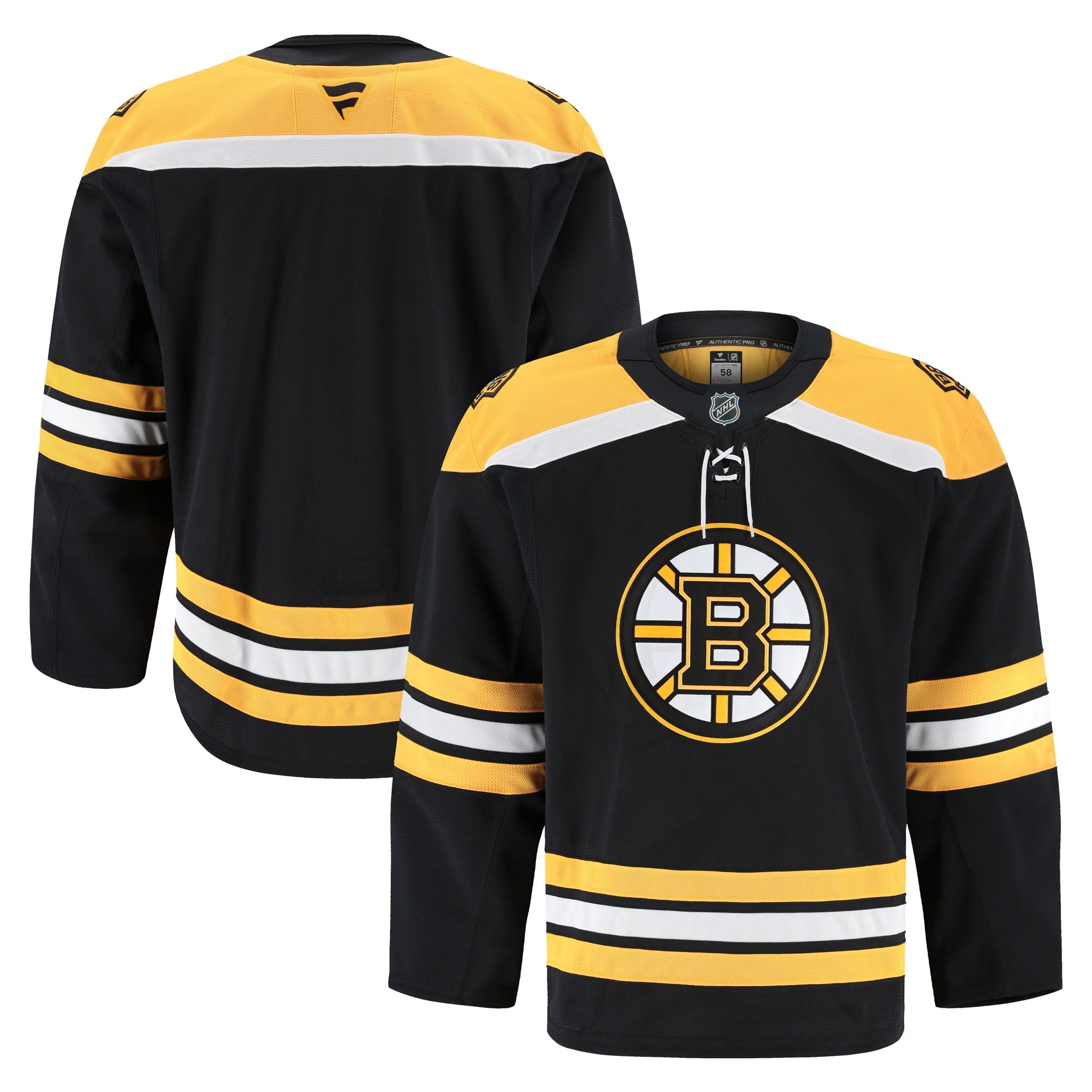 Boston Bruins Away Authentic Pro Jersey - White/Black - Image 5