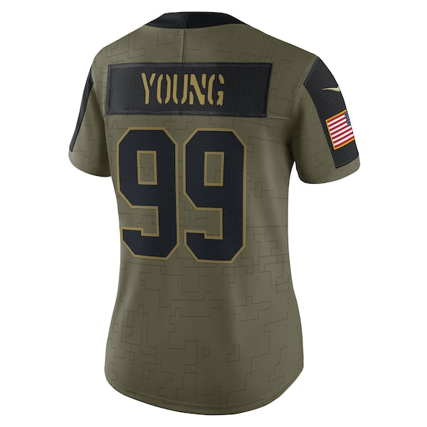 Chase Young Washington Football Team Nike Women's 2021 Salute To Service Limited Player Jersey - Olive - Image 4