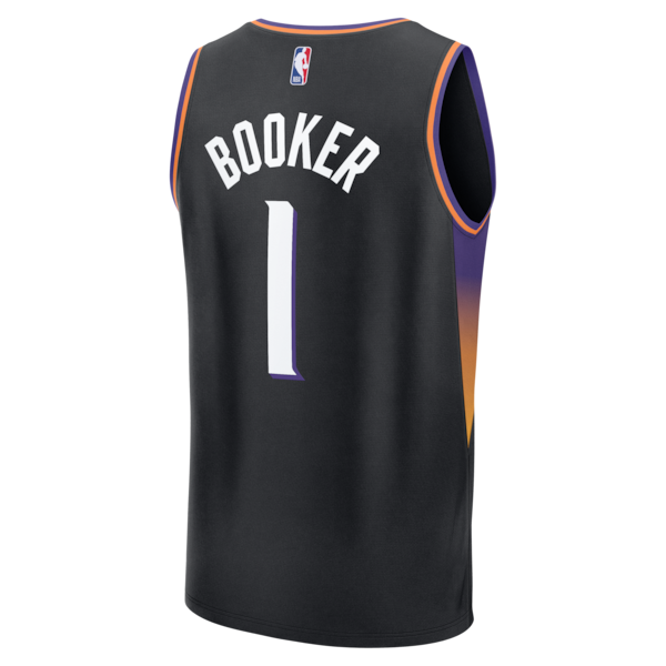 Devin Booker Phoenix Suns Youth Fast Break Jersey - Statement Edition - Black - Image 3
