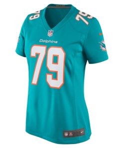 Alternative view of Eric Fisher Miami Dolphins Nike Women's Home Game Player Jersey - Aqua