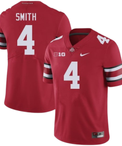 Alternative view of Jeremiah Smith Ohio State Buckeyes #4 Limited Jersey - Red