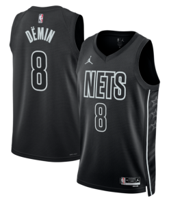 Egor D?min Brooklyn Nets Jordan Brand Unisex  Swingman Jersey - Statement Edition - Black