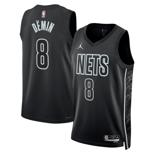 Egor D?min Brooklyn Nets Jordan Brand Unisex Swingman Jersey - Statement Edition - Black