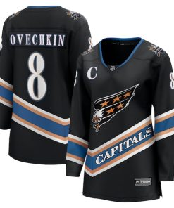 Alternative view of Alexander Ovechkin Washington Capitals  Women's Alternate 50th Anniversary Premier Breakaway Player Jersey - Black/Navy/White