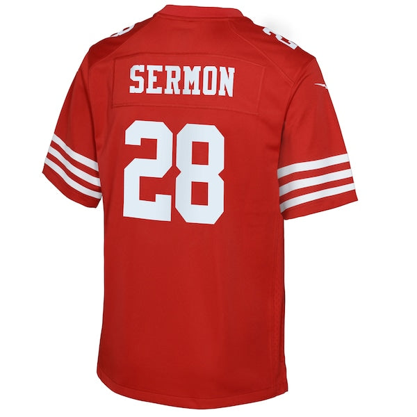Trey Sermon San Francisco 49ers Nike Youth Game Jersey - Scarlet - Image 3