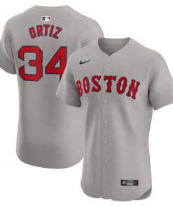 David Ortiz Boston Red Sox Nike Road Elite Player Jersey - Gray