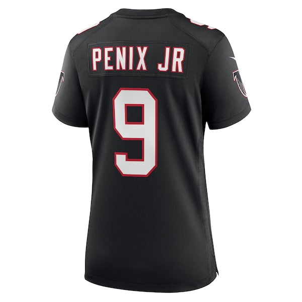 Michael Penix Jr. Atlanta Falcons Nike Women's Throwback Game Jersey - Black/Red - Image 4