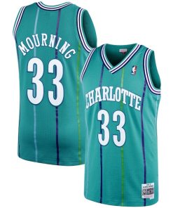 Alonzo Mourning Charlotte Hornets 1992/93 Hardwood Classics Swingman Jersey - Teal