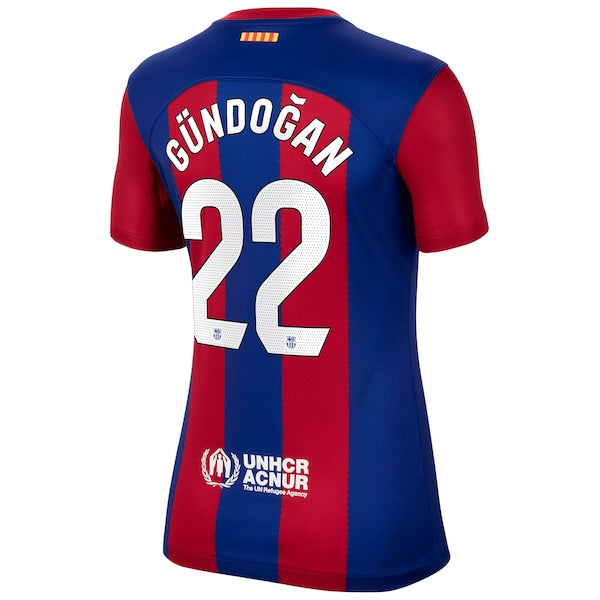 Ilkay G¨¹ndogan Barcelona Nike Women's 2023/24 Home Stadium Replica Player Jersey - Royal - Image 3