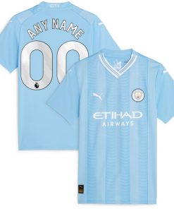 Manchester City Puma Women's 2023/24 Home Replica Custom Jersey - Sky Blue