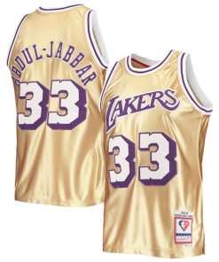Kareem Abdul-Jabbar Los Angeles Lakers 75th Anniversary 1983/84 Hardwood Classics Swingman Jersey - Gold