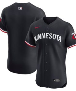 Alternative view of Minnesota Twins Nike Alternate 2 Elite Jersey - Navy/White