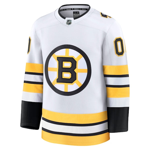 Boston Bruins Away Premium Custom Jersey - White/Black - Image 3