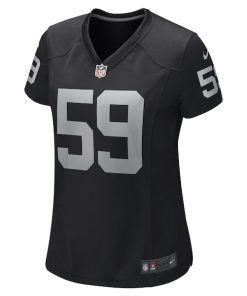 Alternative view of Luke Masterson Las Vegas Raiders Nike Women's Game Player Jersey - Black