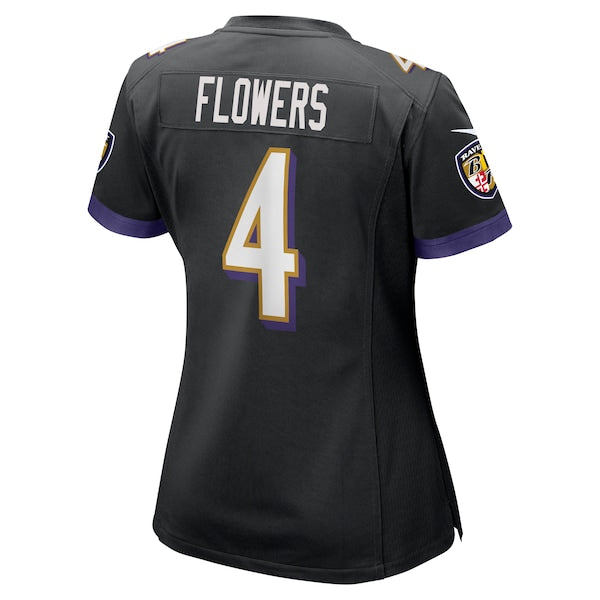 Zay Flowers Baltimore Ravens Nike Women's Team Game Jersey - Black/Purple - Image 4