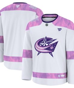 Columbus Blue Jackets  2024 Hockey Fights Cancer Practice Jersey - White