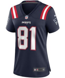 Alternative view of Randy Moss New England Patriots Nike Women's Game Retired Player Jersey - Navy