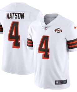 Alternative view of Deshaun Watson Cleveland Browns Nike 2021 Alternate Vapor Limited Jersey - White/Brown