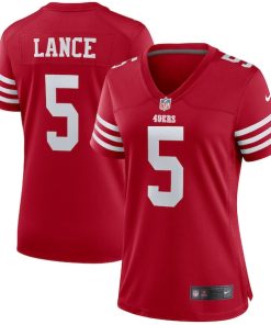 Alternative view of Trey Lance San Francisco 49ers Nike Women's Player Jersey - Scarlet/White