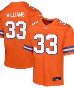 Javonte Williams Denver Broncos Nike Youth Mile High Collection 1977 Throwback Game Jersey - Orange